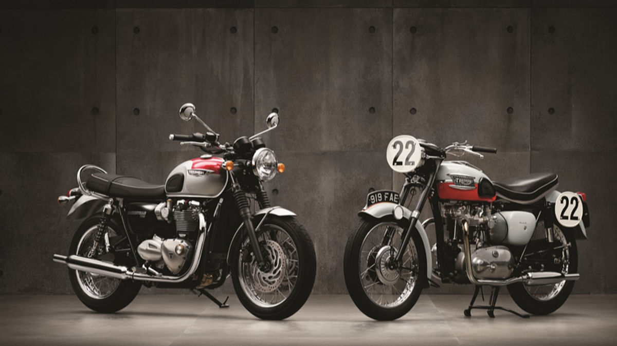 The Triumph T120’s design is inspired by the classic 1959 Bonneville, and yet comes loaded with modern technologies.