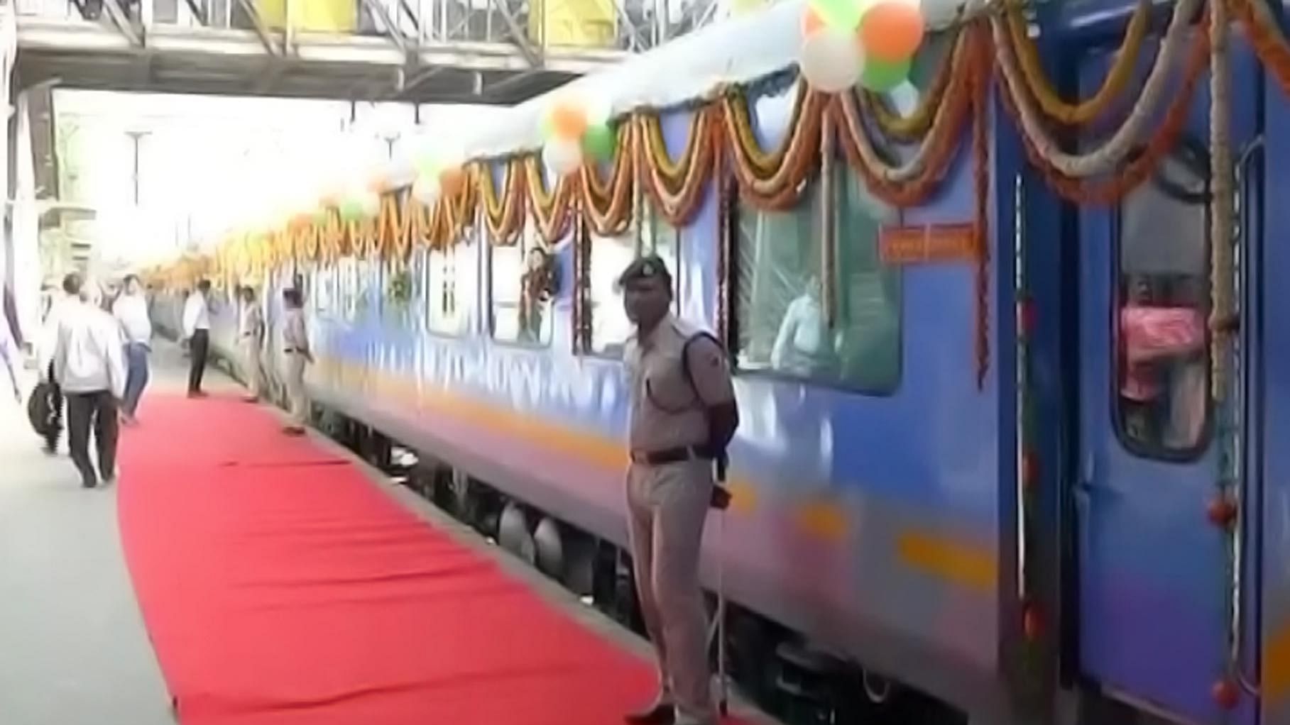 Gatimaan Express ready to be flagged off. (Photo Courtesy: ANI)