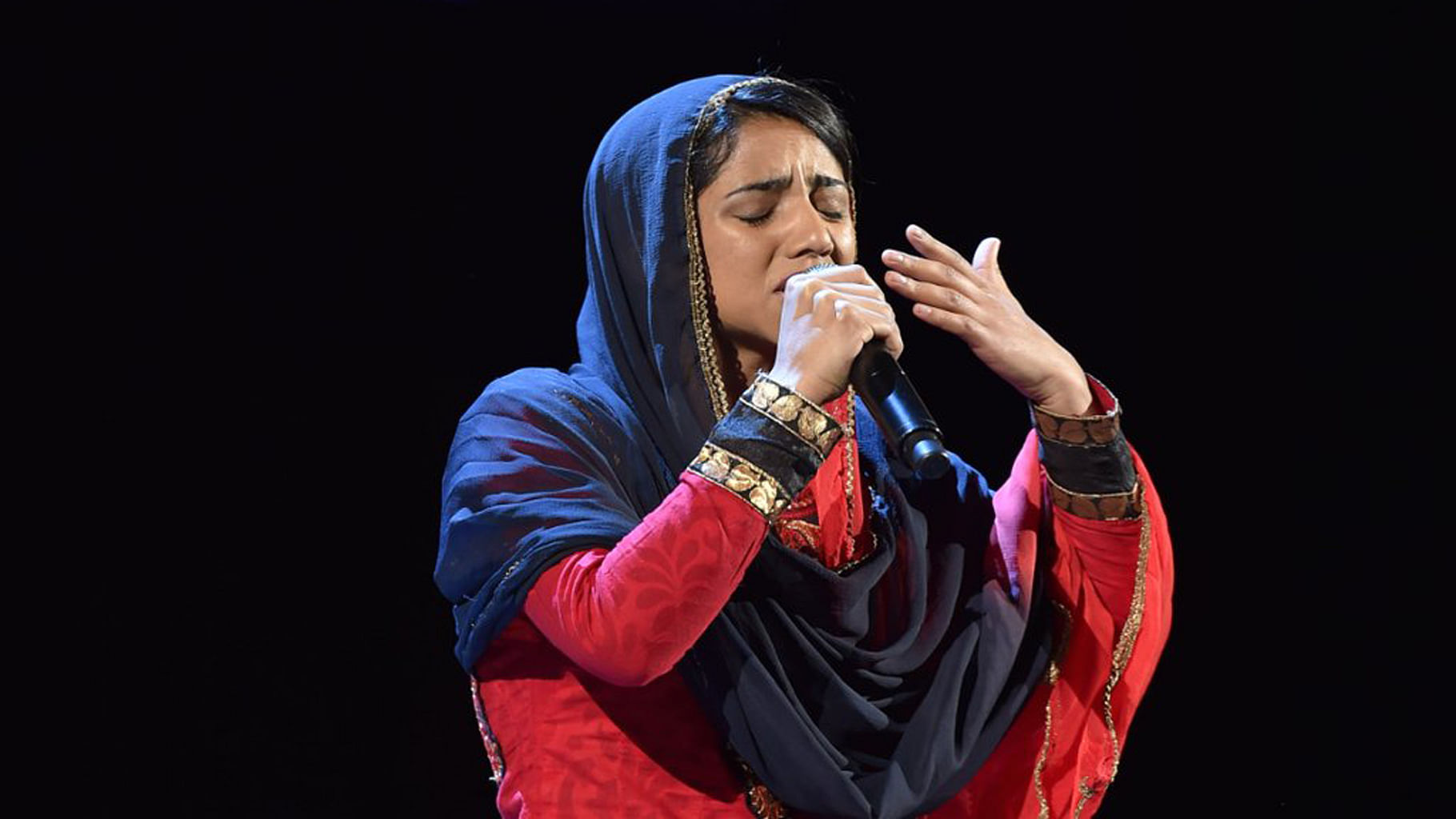 Sonita Alizadeh, the young Afghan rapper. (Photo: Twitter/<a href="https://twitter.com/WomenintheWorld">@WomenintheWorld</a>)