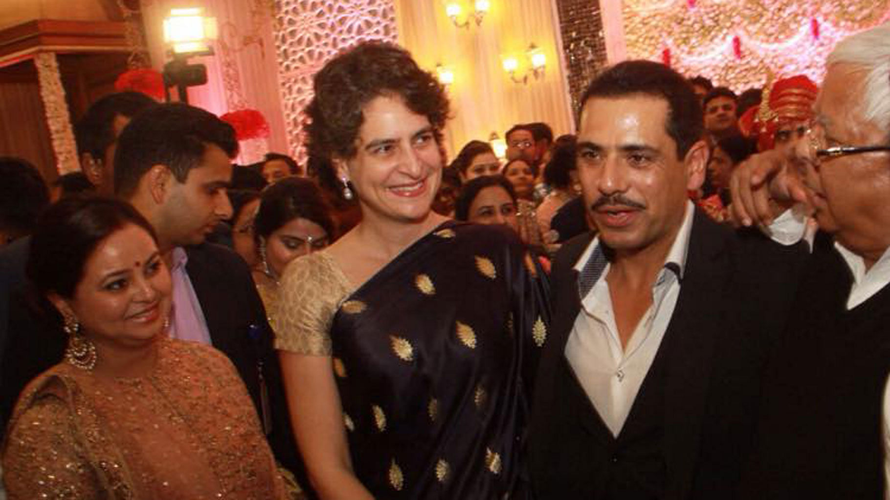 Businessman Robert Vadra with wife and Congress president Sonia Gandhi’s daughter Priyanka Gandhi (Photo Courtesy:<a href="https://www.facebook.com/photo.php?fbid=10155236003910029&amp;set=t.764044809&amp;type=3&amp;theater"> Facebook</a>)