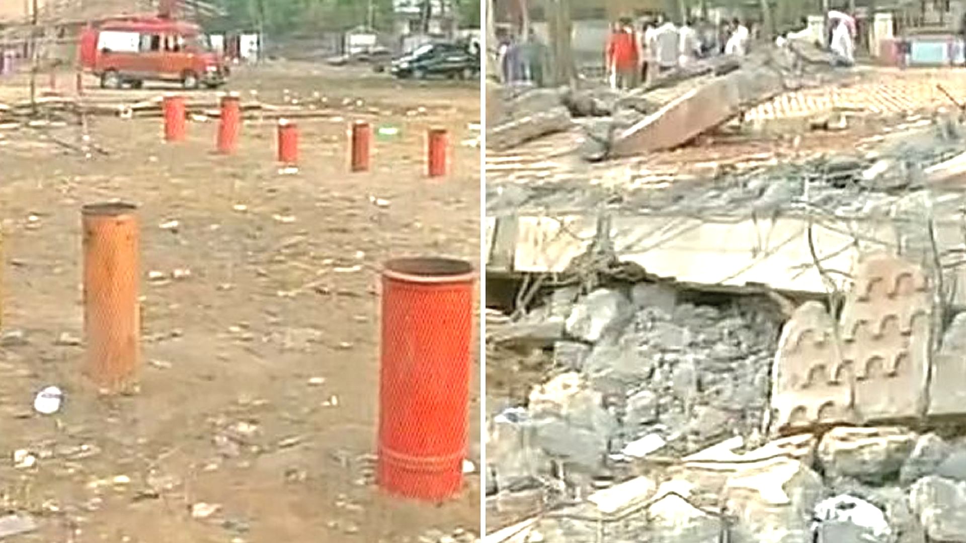 Morning images of the Puttingal Temple fire accident site in Kerala.(Photo: ANI)