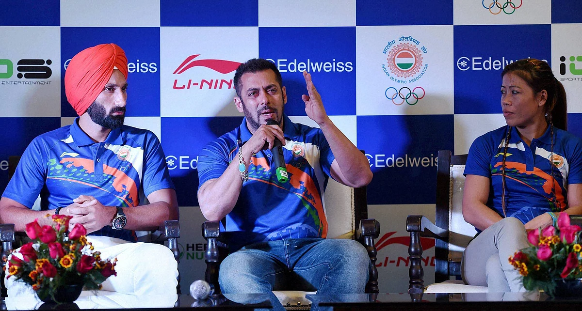 Salman Khan at the event to announce his appointment as India’s goodwill ambassador for the Rio Olympics. (Photo: PTI)