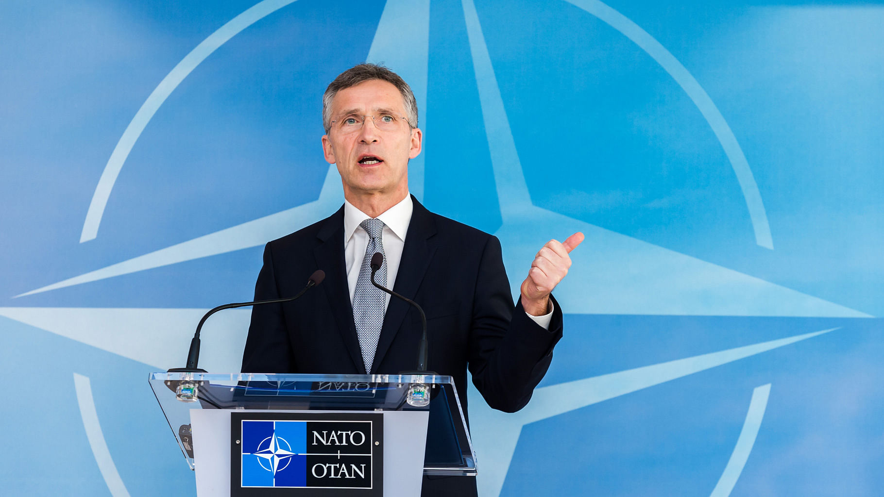 NATO Secretary-General Jens Stoltenberg addresses the media after a NATO-Russia Council at NATO headquarters in Brussels. (Photo: AP)
