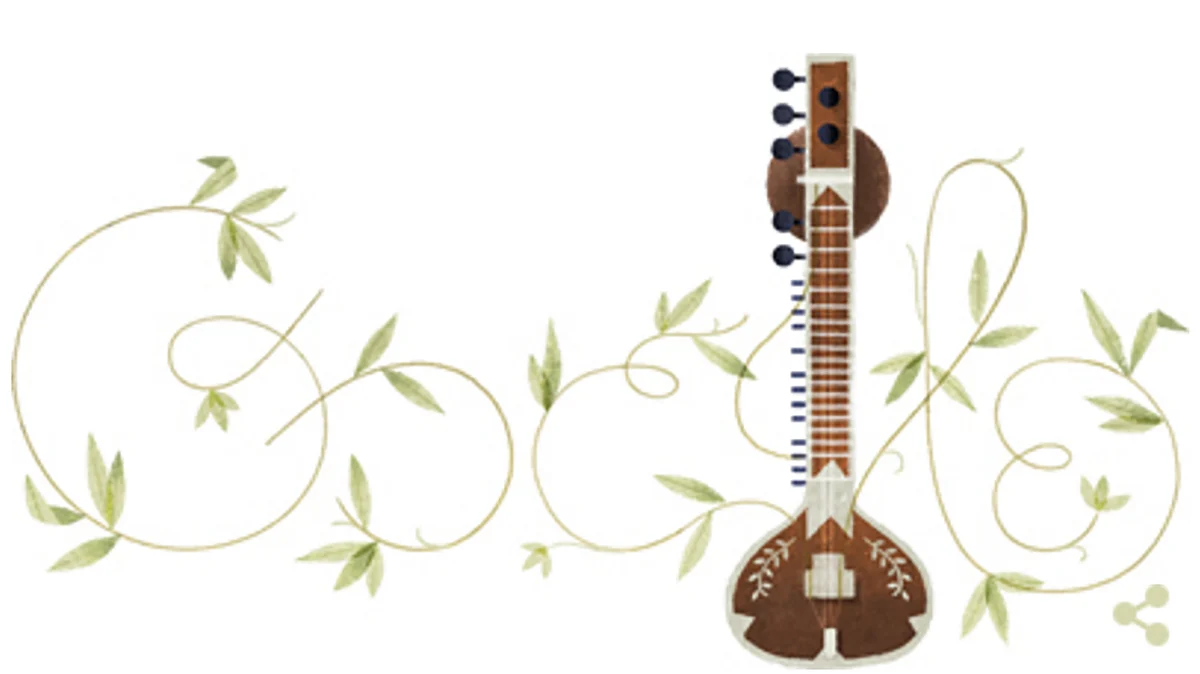 Screengrab of the Google Doodle which is celebrating sitarist Ravi Shankar’s birthday.