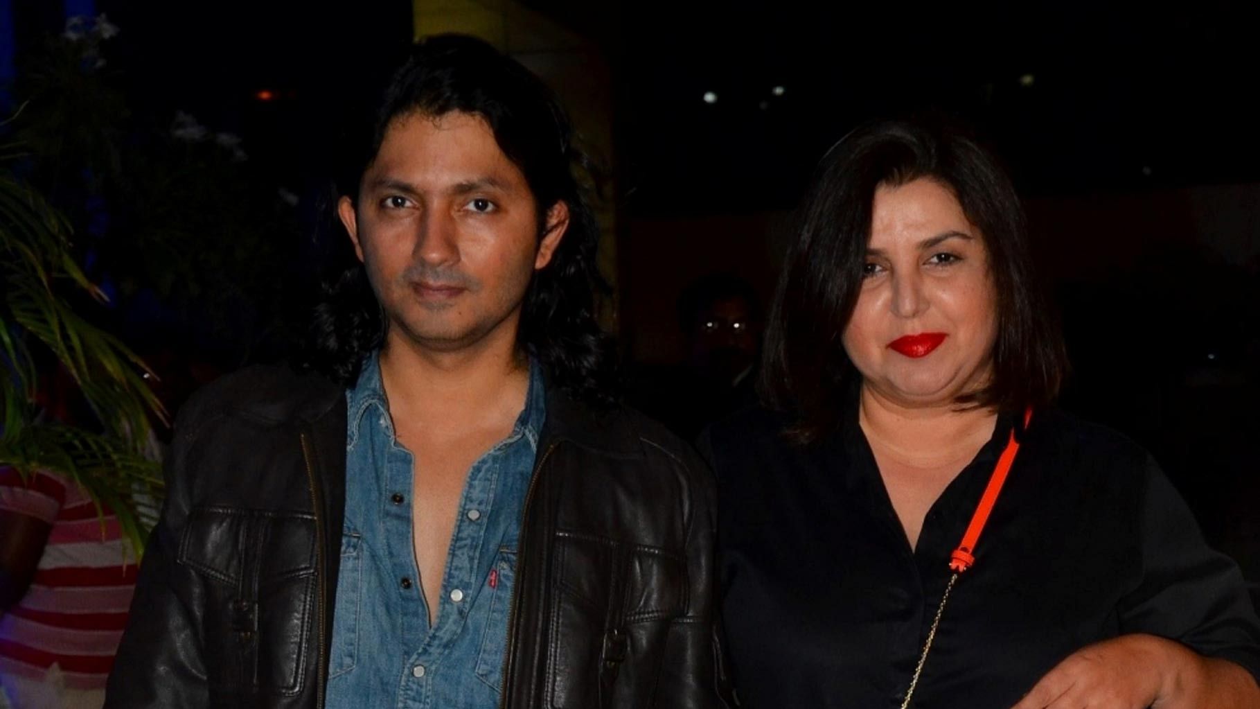 Shirish Kunder with filmmaker wife Farah Khan during the birthday party of Sajid Khan in Mumbai on 23 November 2015. (Photo: IANS)