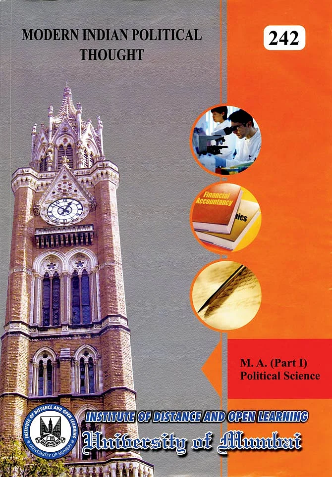 The October 2015 textbook that was analysed by <i>Mid-Day. </i>(Photo: <i><a href="http://www.mid-day.com/articles/jawarharlal-nehru-missing-from-mu-textbook-while-mahatma-gandhi-bal-gangadhar-tilak-labelled-anti-secular/17240199">Mid-Day</a></i>)