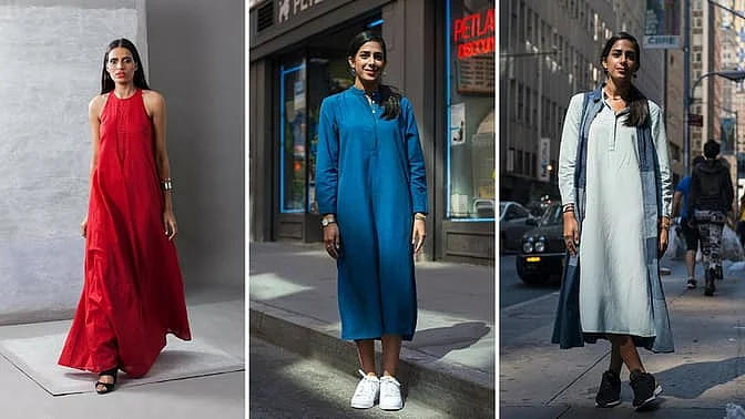 (Minimal Indian detailing + contemporary cuts by Rashmi Varma at Bombay Electric; dresses by Bhane)