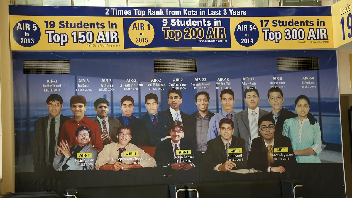 Kota is full of big hoardings boasting All India Ranks. (Photo: <b>The Quint</b>)