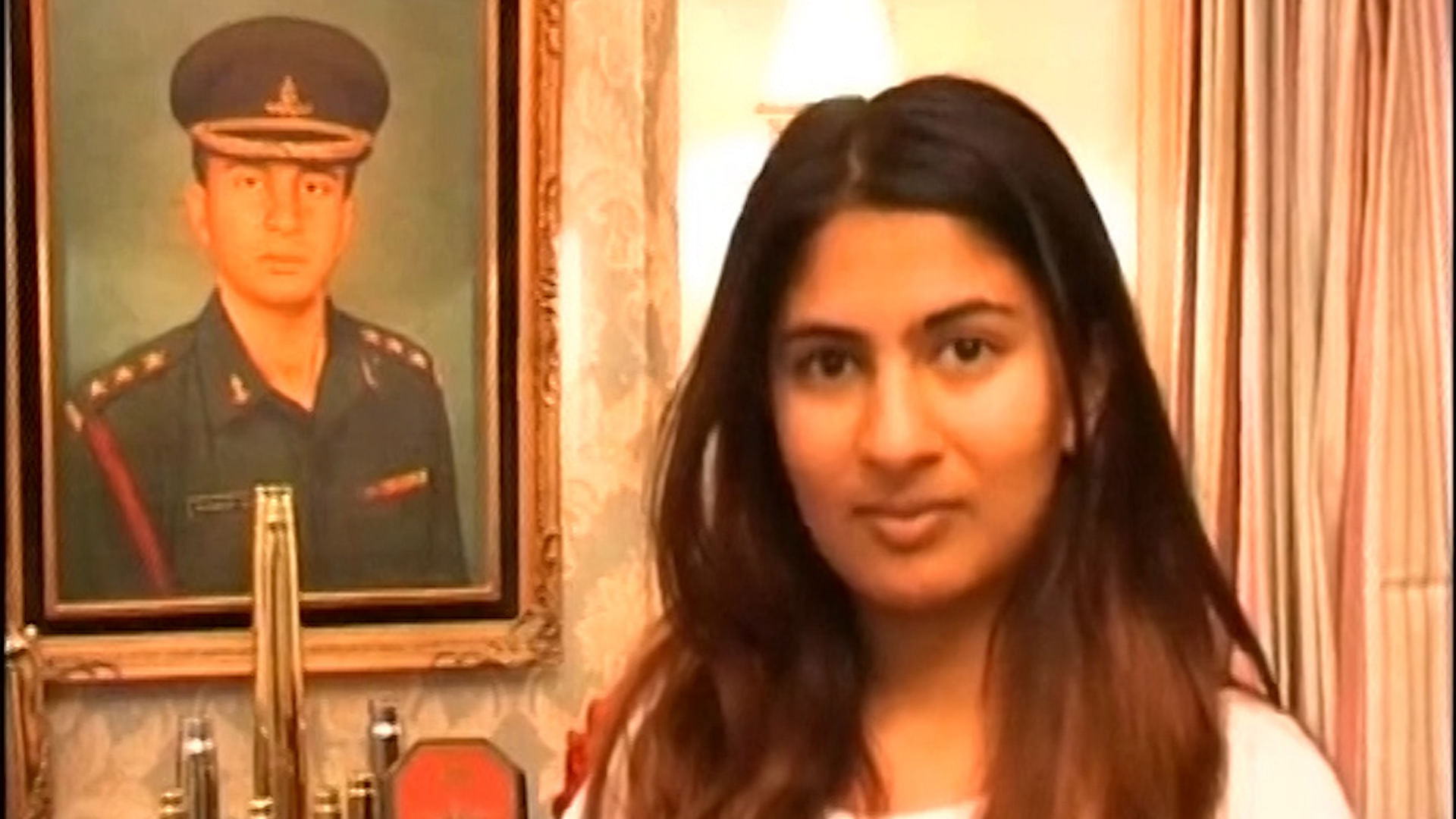 Gurmehar Kaur explains the objective behind  the video.  (Photo: ANI Screengrab)