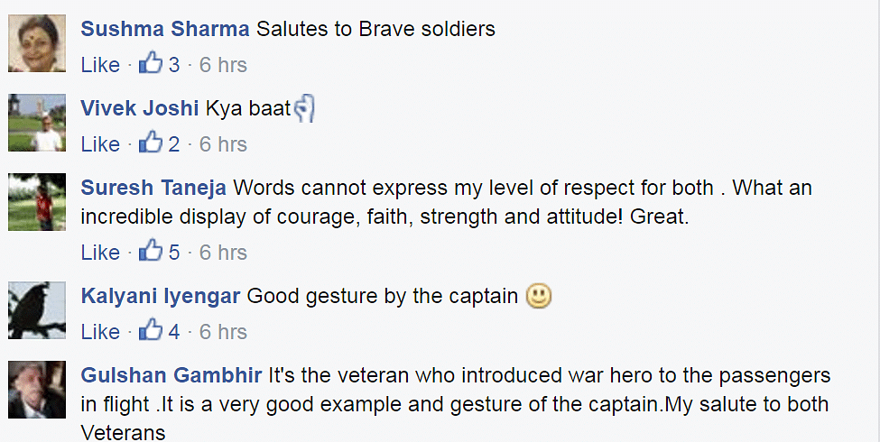 When a Kargil War hero experiences a warm gesture of recognition on board. 