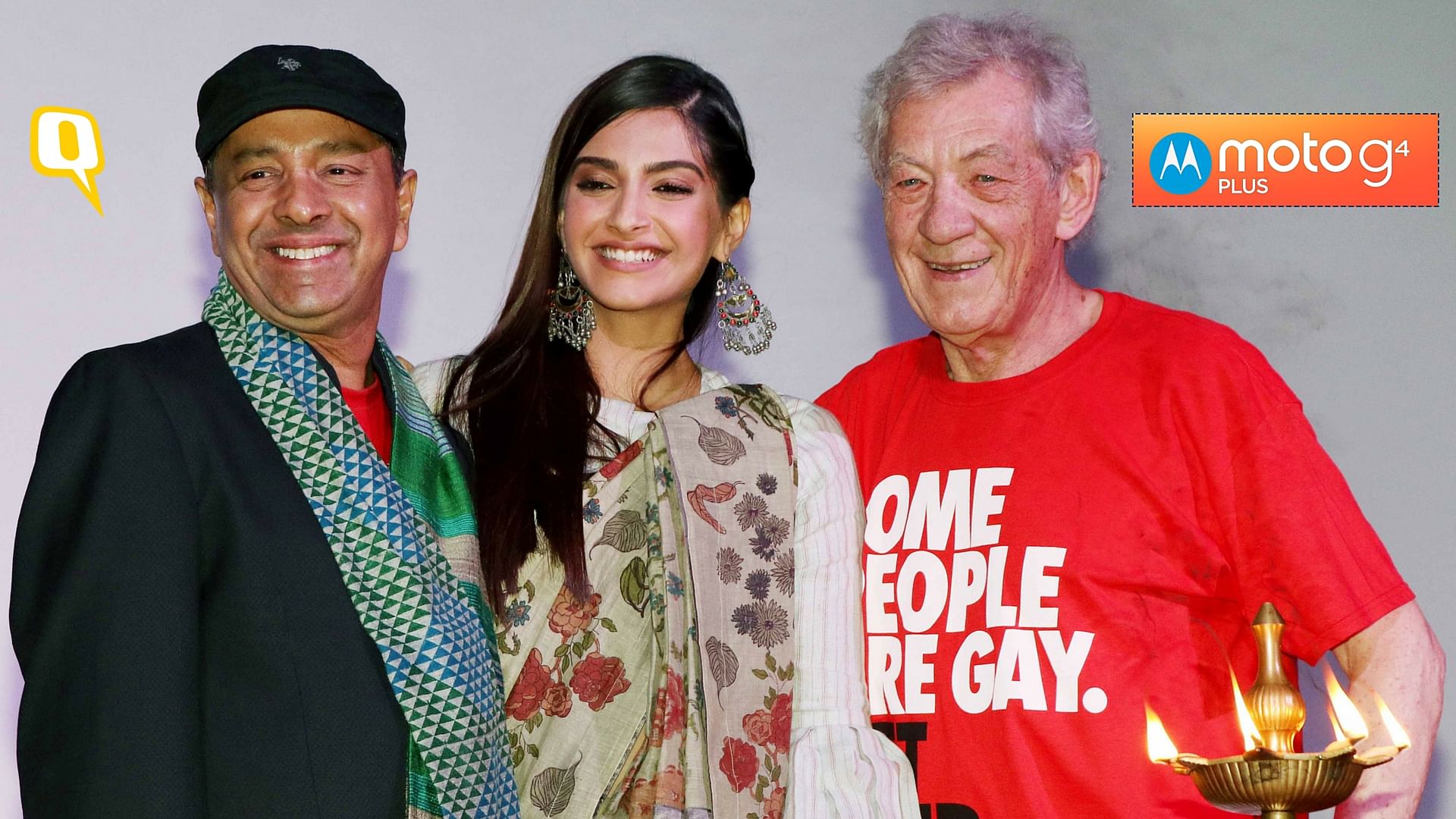Sonam Kapoor and Ian McKellen at the inauguration of the 7th Kashish Queer Film Festival (Photo: Yogen Shah)