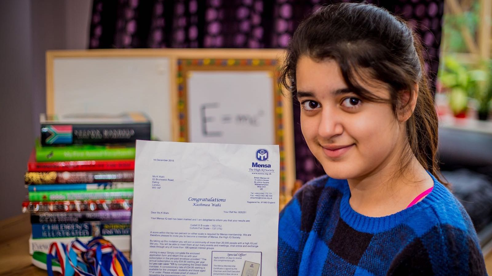 11-year-old Kashmea Wahi is one of the youngest people in the world to clear the high IQ test, Mensa. (Photo: Kashmea Wahi)
