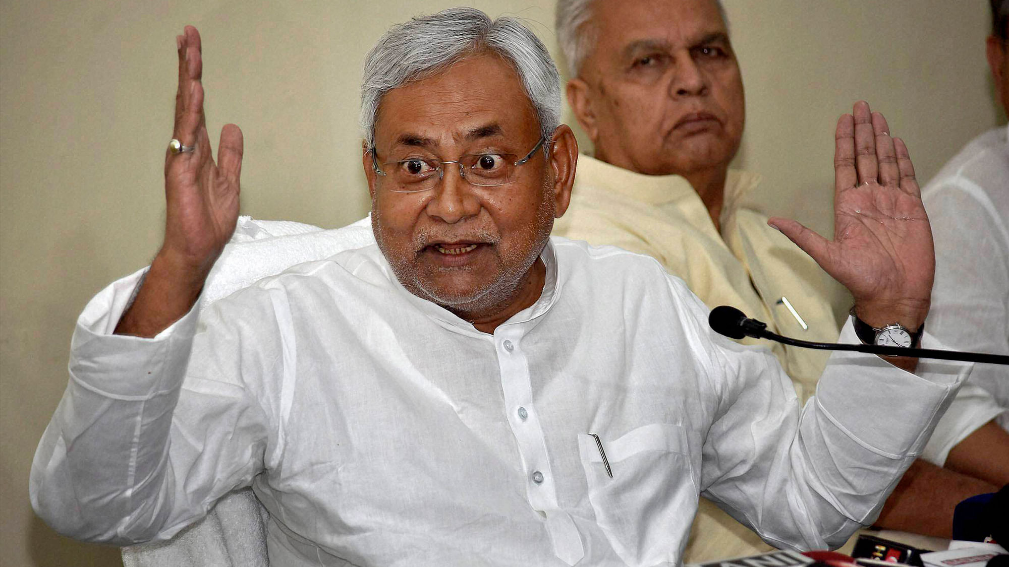  Bihar Chief Minister Nitish Kumar addressing a press conference in Patna on Monday. Image used for representational purposes.