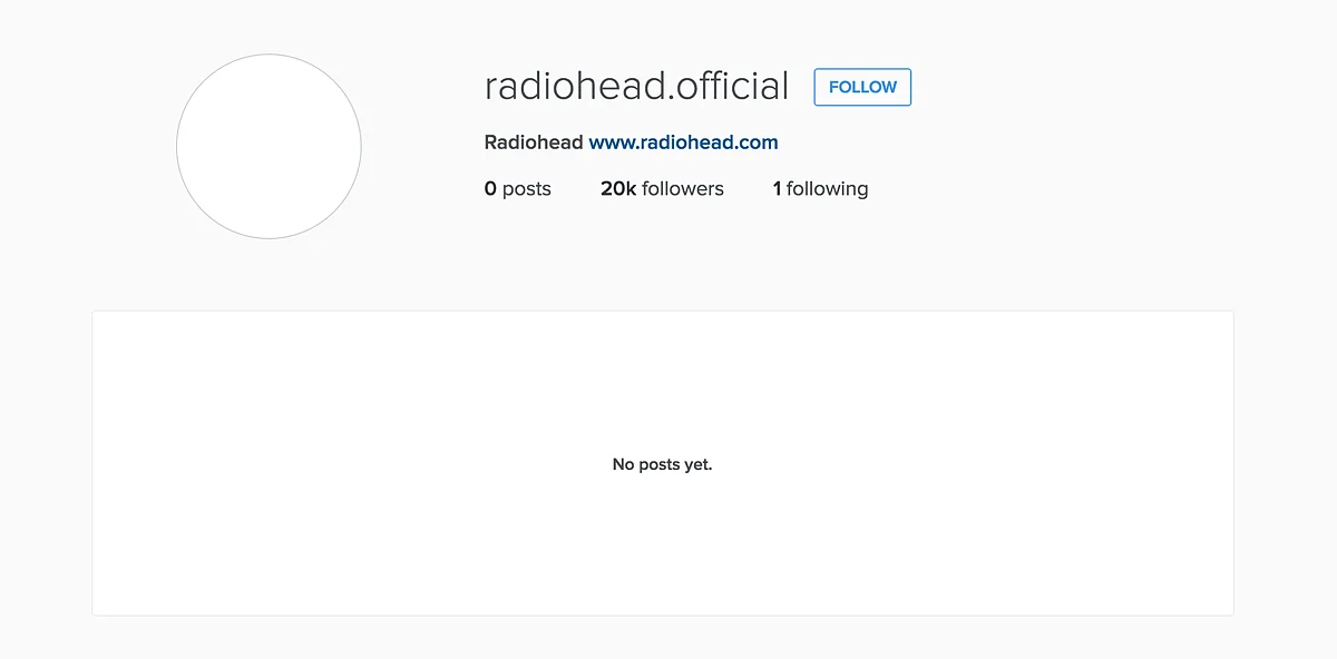 Radiohead’s <a href="https://www.instagram.com/radiohead.official/">Instagram</a> account. (Photo: Instagram Screengrab)