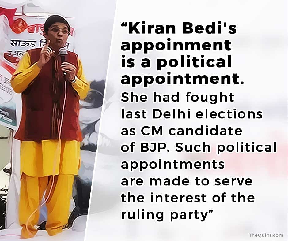 Given a gag order in Delhi, set free in Puducherry: Kiran Bedi’s appointment smacks of political manoeuvring. 