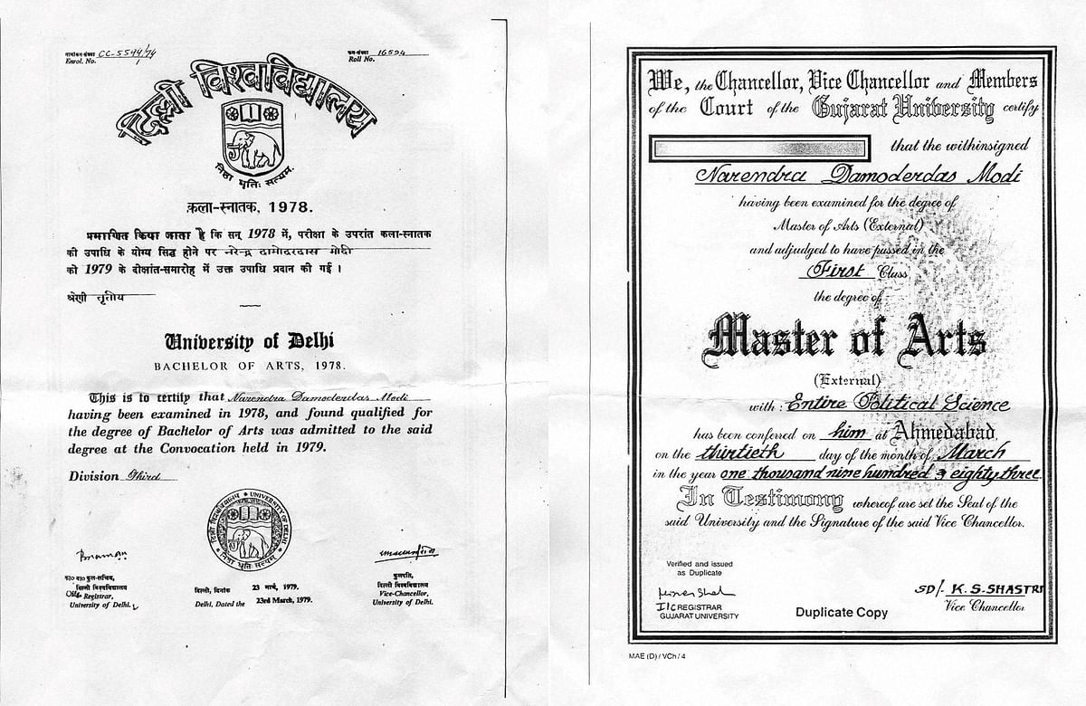 DU’s registrar Tarun Das said, “Narendra Modi cleared the examination in 1978 and was awarded the degree in 1979.”