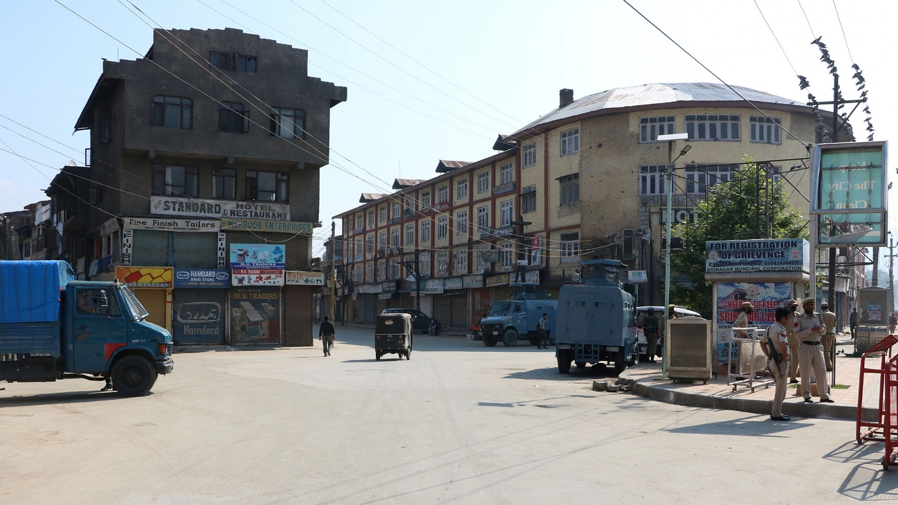 Shops remain closed during a strike called by separatists against proposed Sainik and Pandit colonies in Srinagar on 26 May 2016. (Photo: IANS)