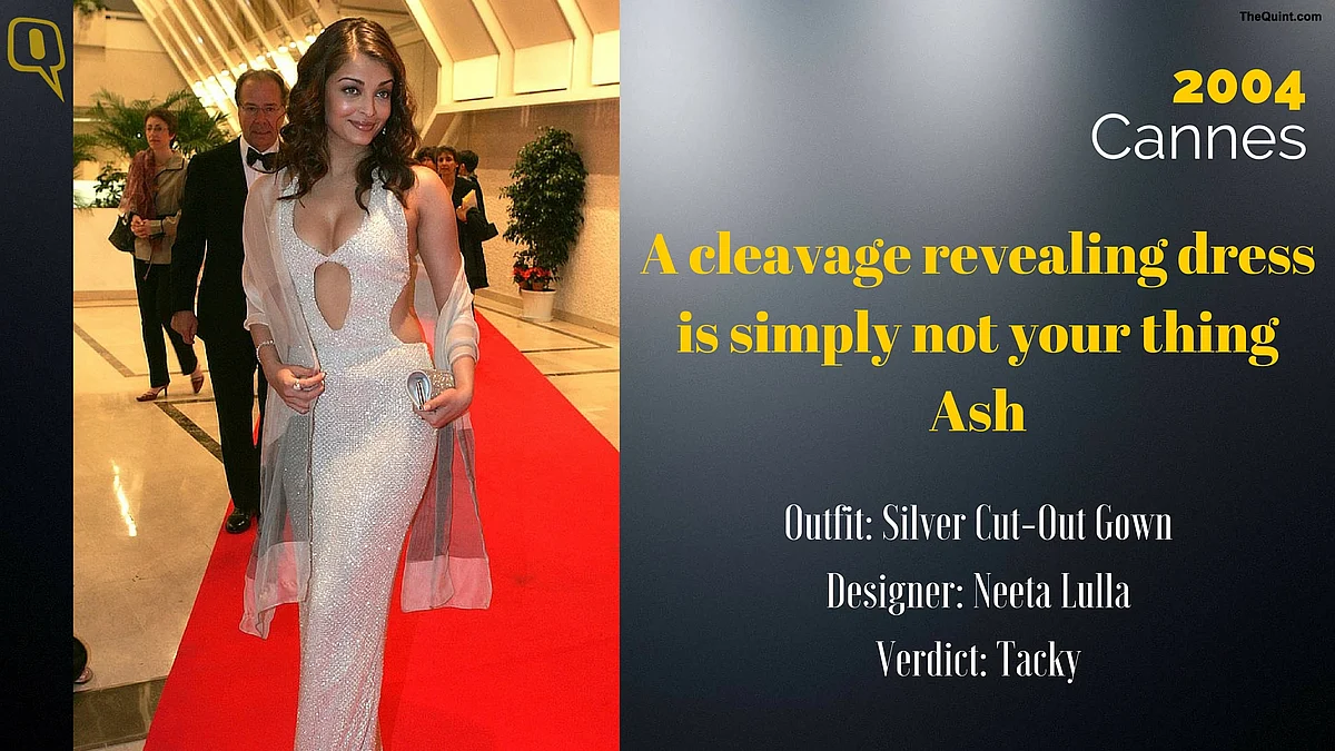 Cannes 2004: A cleavage revealing dress is simply not your thing, Ash.