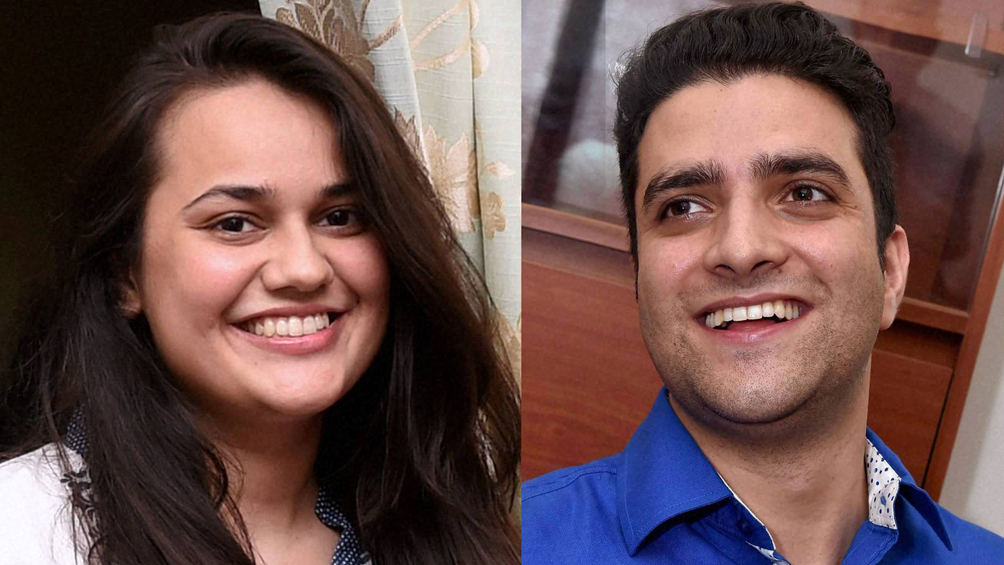 Civil Services Examination 2015 toppers Tina Dabi (1st rank) from New Delhi and Athar Aamir Ul Shafi Khan (2nd rank) from Jammu and Kashmir. (Photo: PTI)