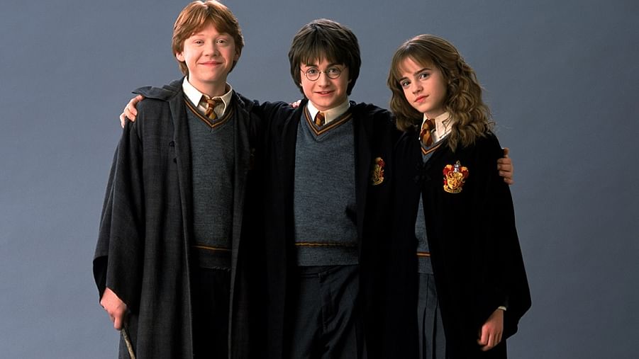 Harry, Ron and Hermione. (Photo Courtesy: Twitter/Harry Potter Film) 
