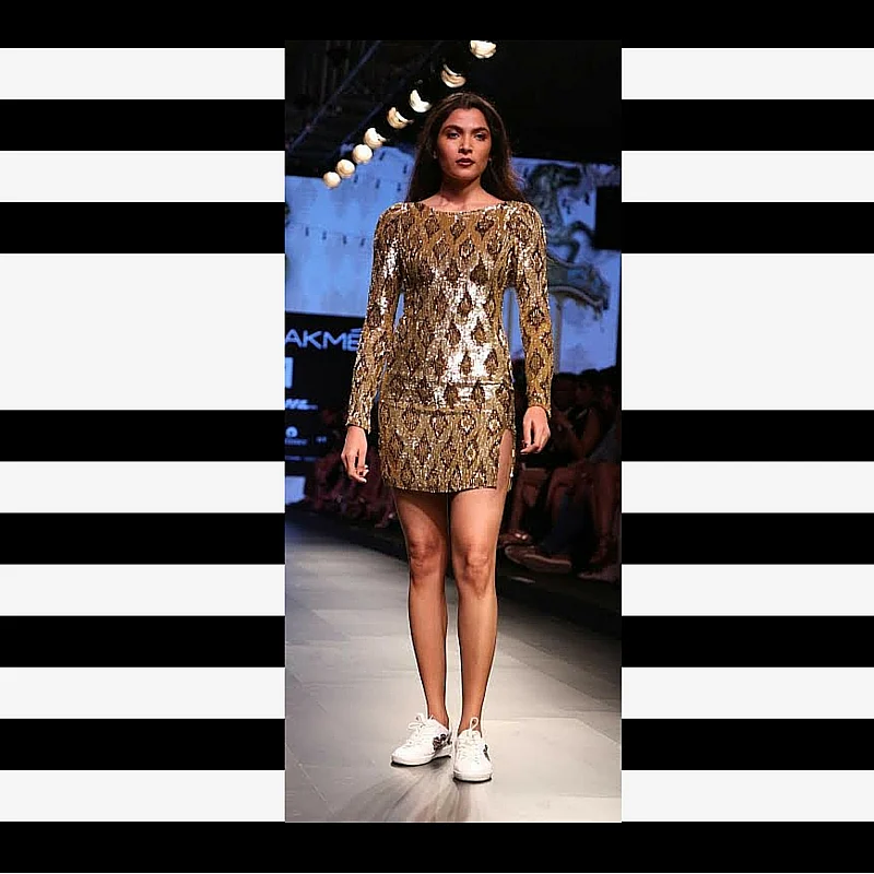 A model wearing a Monisha Jaising creation at the Lakme Fashion Week. (Photo: Yogen Shah)