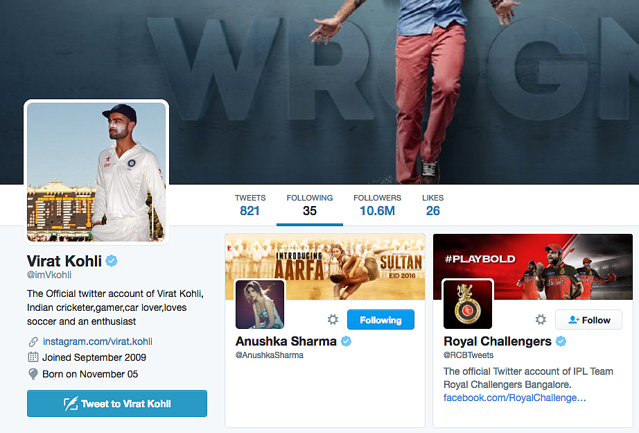 Virat Kohli Follows Anushka Sharma Back on Twitter and Instagram