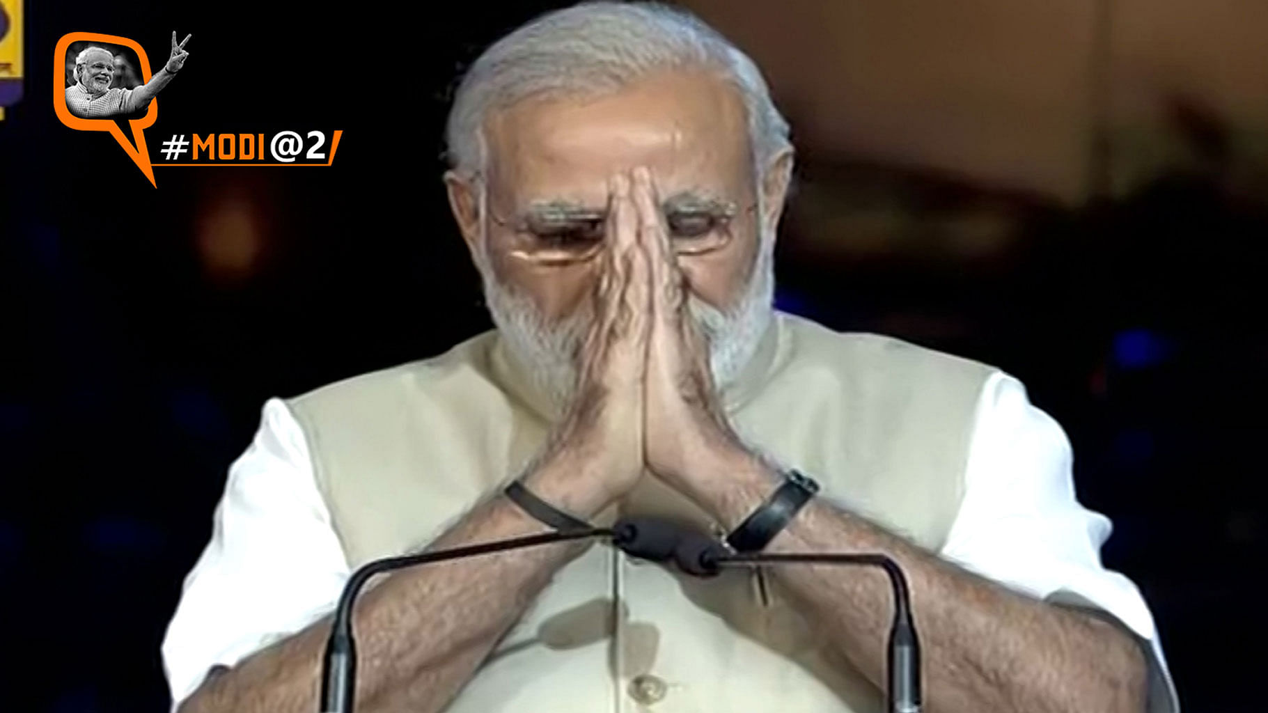 PM Modi celebrates two years in office at India Gate. (Photo: ANI screengrab)