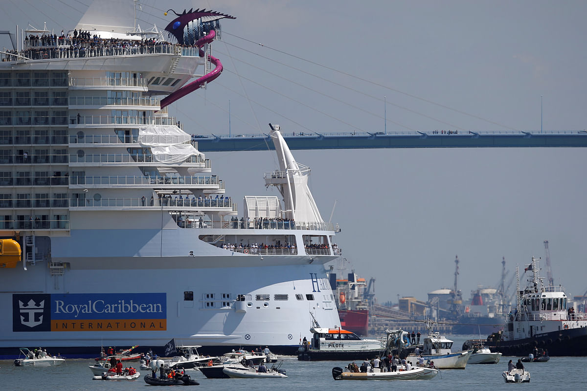 The 16-deck ship is longer than the Eiffel Tower is tall, and holds the record for the widest cruise ship ever built.