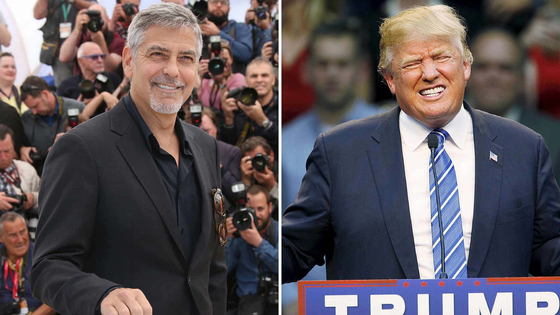 George Clooney (left) and Donald Trump (right). (Photo: AP)