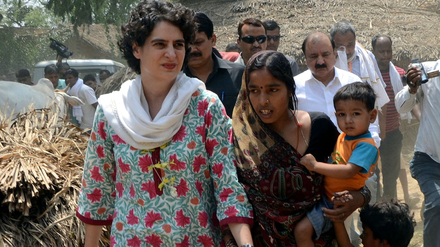 Raebareli: Congress chief Sonia Gandhi’s daughter Priyanka Gandhi visits Raebareli of Uttar Pradesh, on May 27, 2015. (Photo: IANS)
