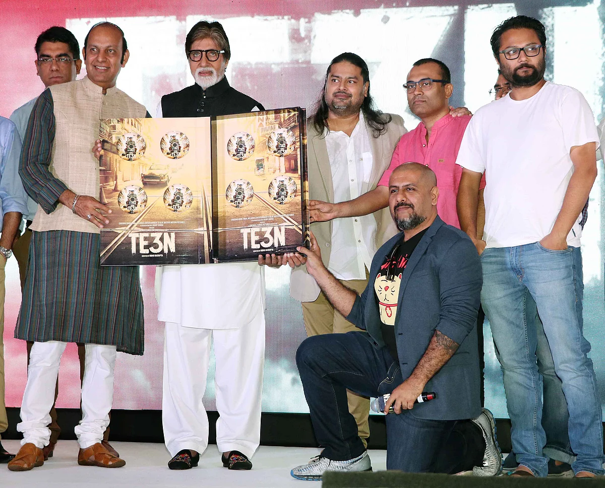 Team <i>Te3n </i>posing with the film’s album. (Photo: Yogen Shah)