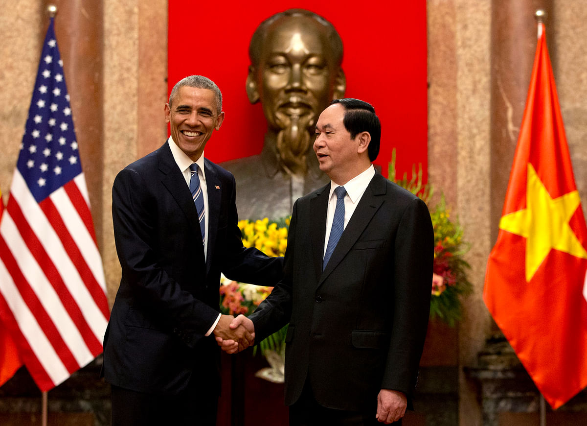 On his trip to Vietnam, President Obama lifted the arms embargo against Vietnam.