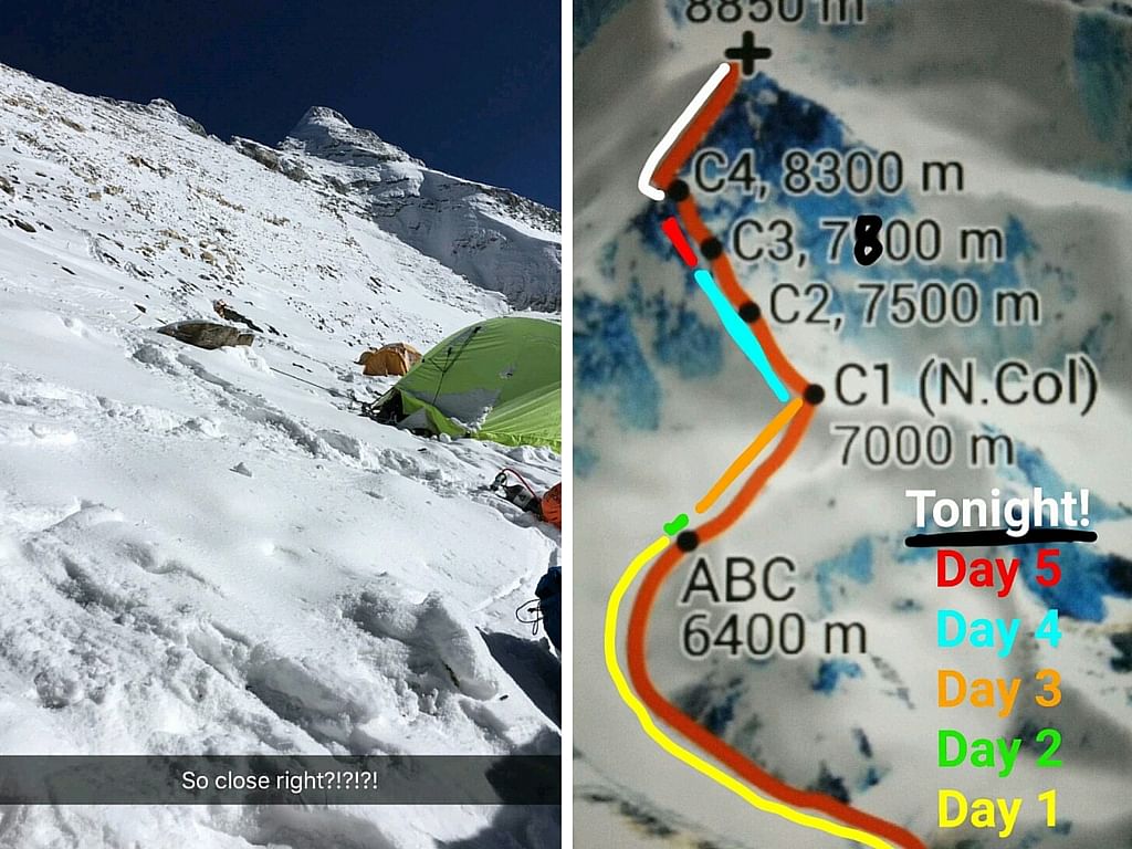 The details of their expedition have been shared using the snapchat handle EverestNoFilter.