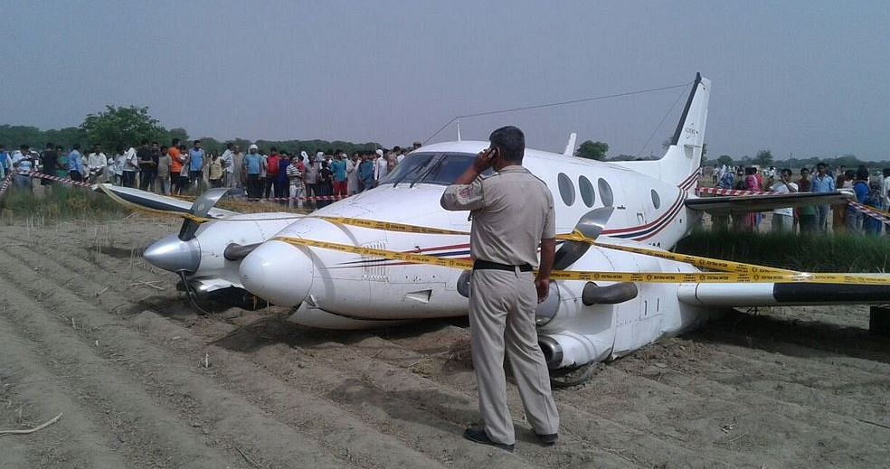 The plane reportedly crash landed around 2:45 pm due to engine failure.