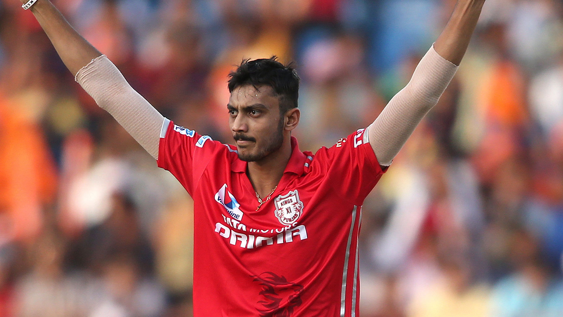 Axar Patel celebrates after taking a wicket. (Photo: BCCI)