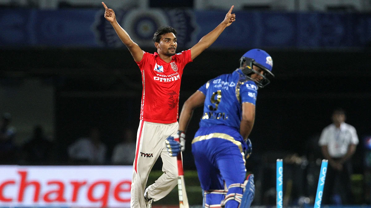 Punjab’s Sandeep Kumar celebrates the wicket of Ambati Rayudu. (Photo: BCCI)