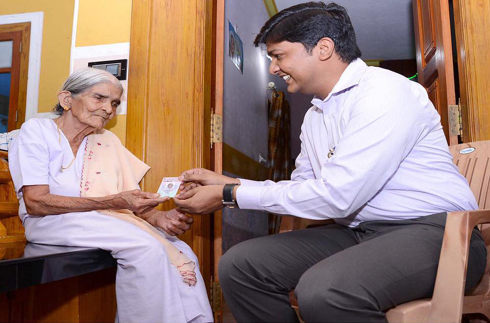Centenarian and first-time voter Thressiamma becomes a poll mascot in Kerala’s Kannur district.