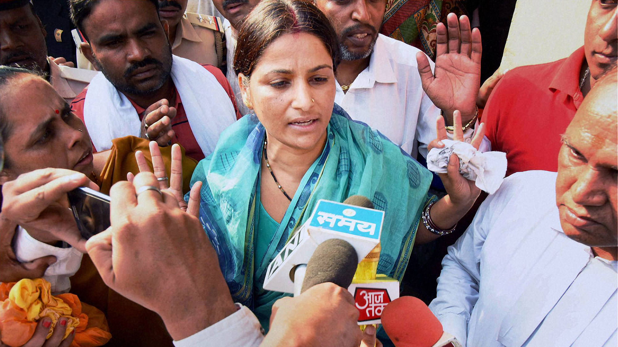 Absconding JD(U) MLC Manorama Devi surrenders at a court in Gaya on Tuesday. (Photo: PTI)