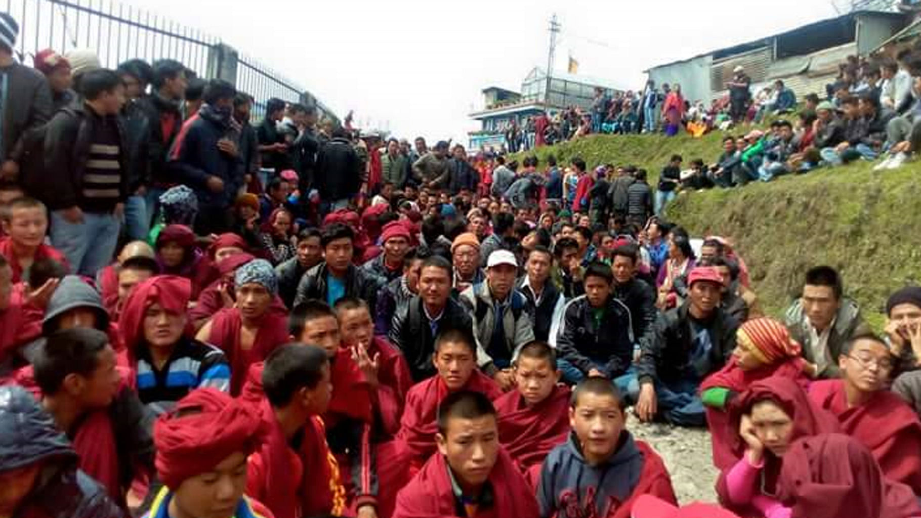 

Peaceful protesters in Tawang region of Arunachal Pradesh on Monday, 2 May 2016. (Photo: Anjana Dutta)