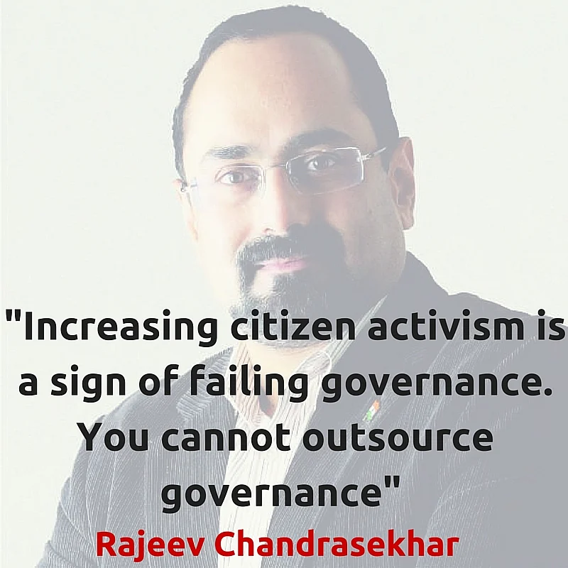 Rajeev Chandrasekhar (Photo Altered by <b>The Quint</b>/Parul Agrawal)