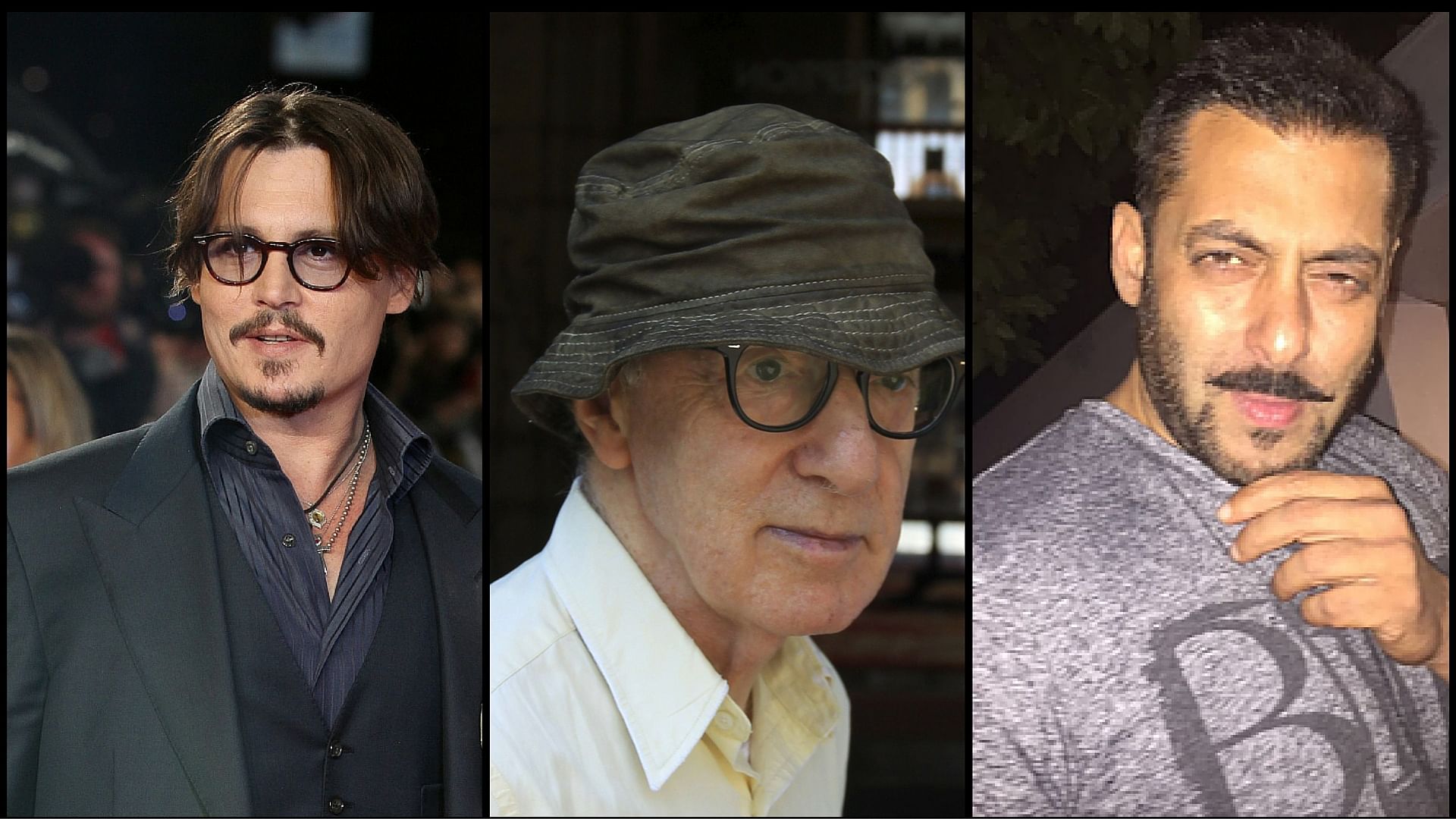 Johnny Depp, Woody Allen and Salman Khan. (Photo: Altered by <b>The Quint)</b>