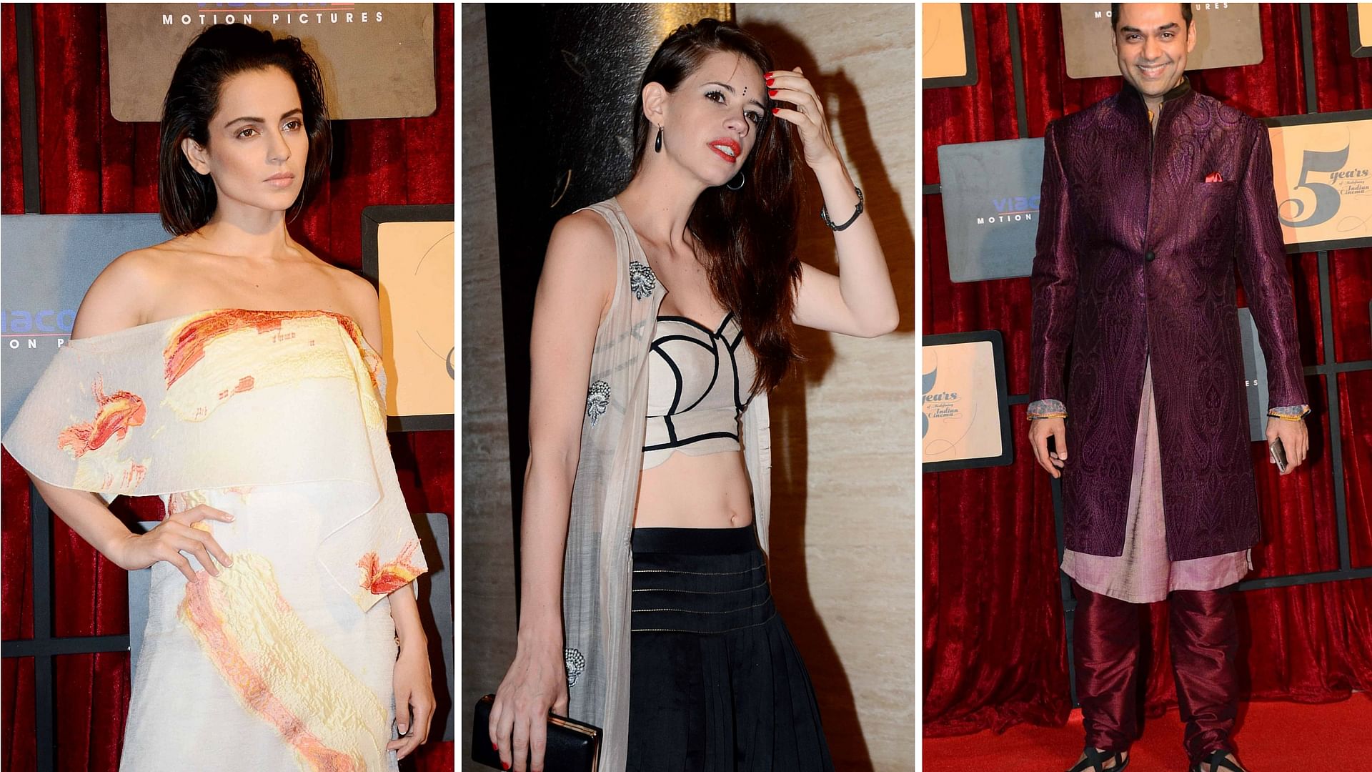 Kangana Ranaut, Kalki Koechlin and Abhay Deol at the Viacom 18 Awards. (Photo: Yogen Shah) 