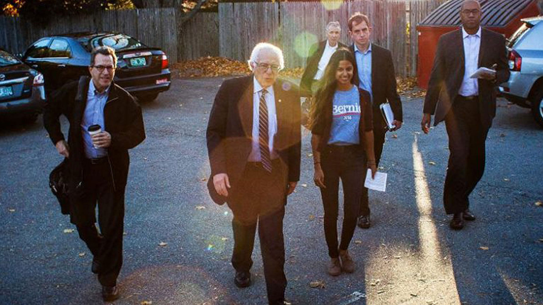 Kunoor Ojha with  Bernie Sanders. (Photo Courtesy: Kunoor Ojha’s <a href="https://www.facebook.com/kunoor.ojha?fref=ts">facebook</a>)