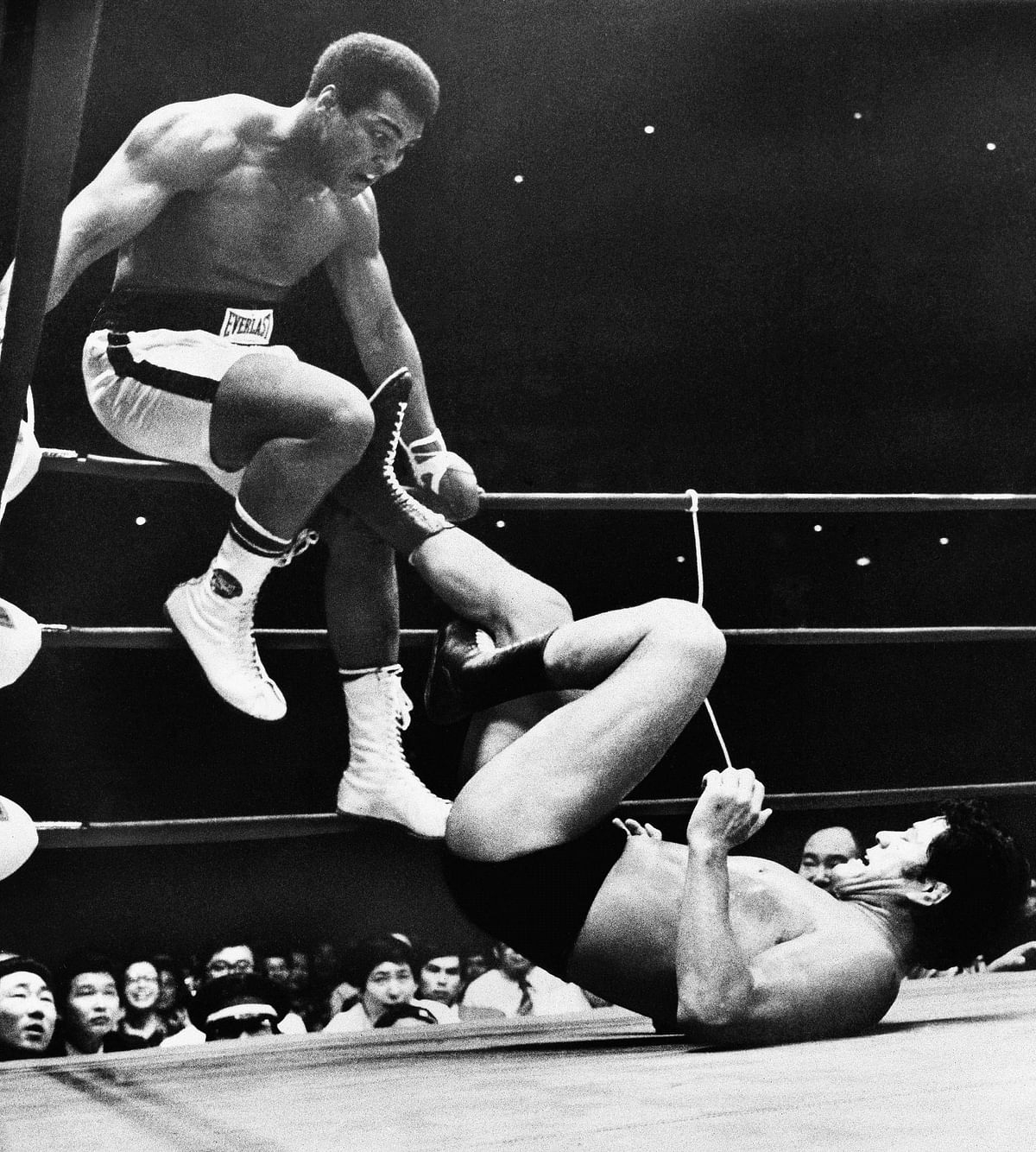 Nicknamed “The Greatest,” Ali retired from boxing in 1981 with a 56-5 record.