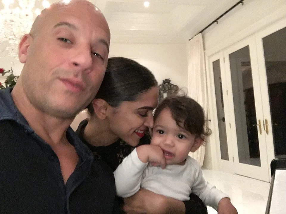 Vin Diesal with Deepika Padukone and his daughter (Photo: Twitter)