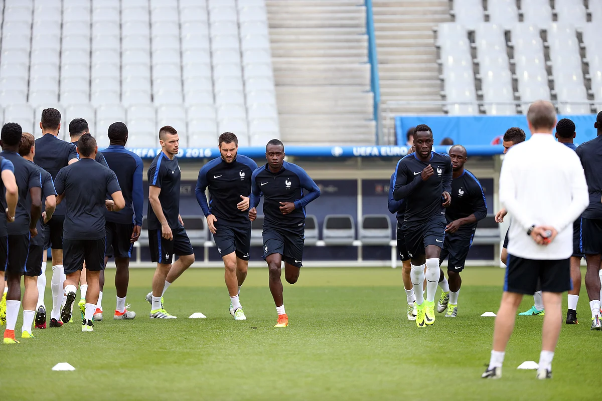 France’s players participate in a training session. ( Photo: AP)