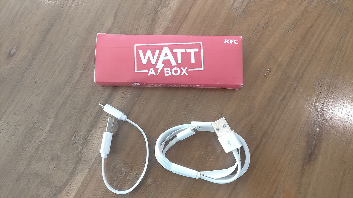 KFC’s limited edition Meal Box with a built-in power bank allows users to charge their phones while eating.
