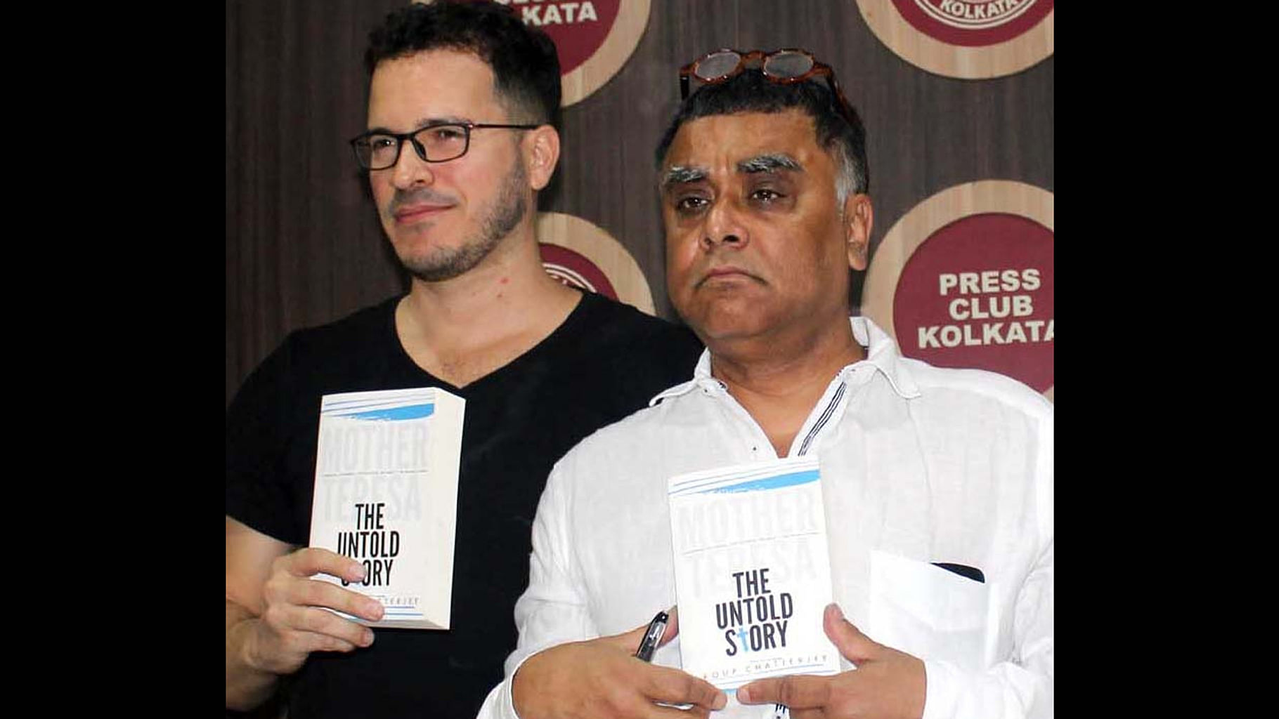 India-born physician Aroup Chatterjee with social worker Hemley Gonzalez at the release of  <i>Mother Teresa The Untold Story</i> in Kolkata, on June 13. (Photo: IANS)