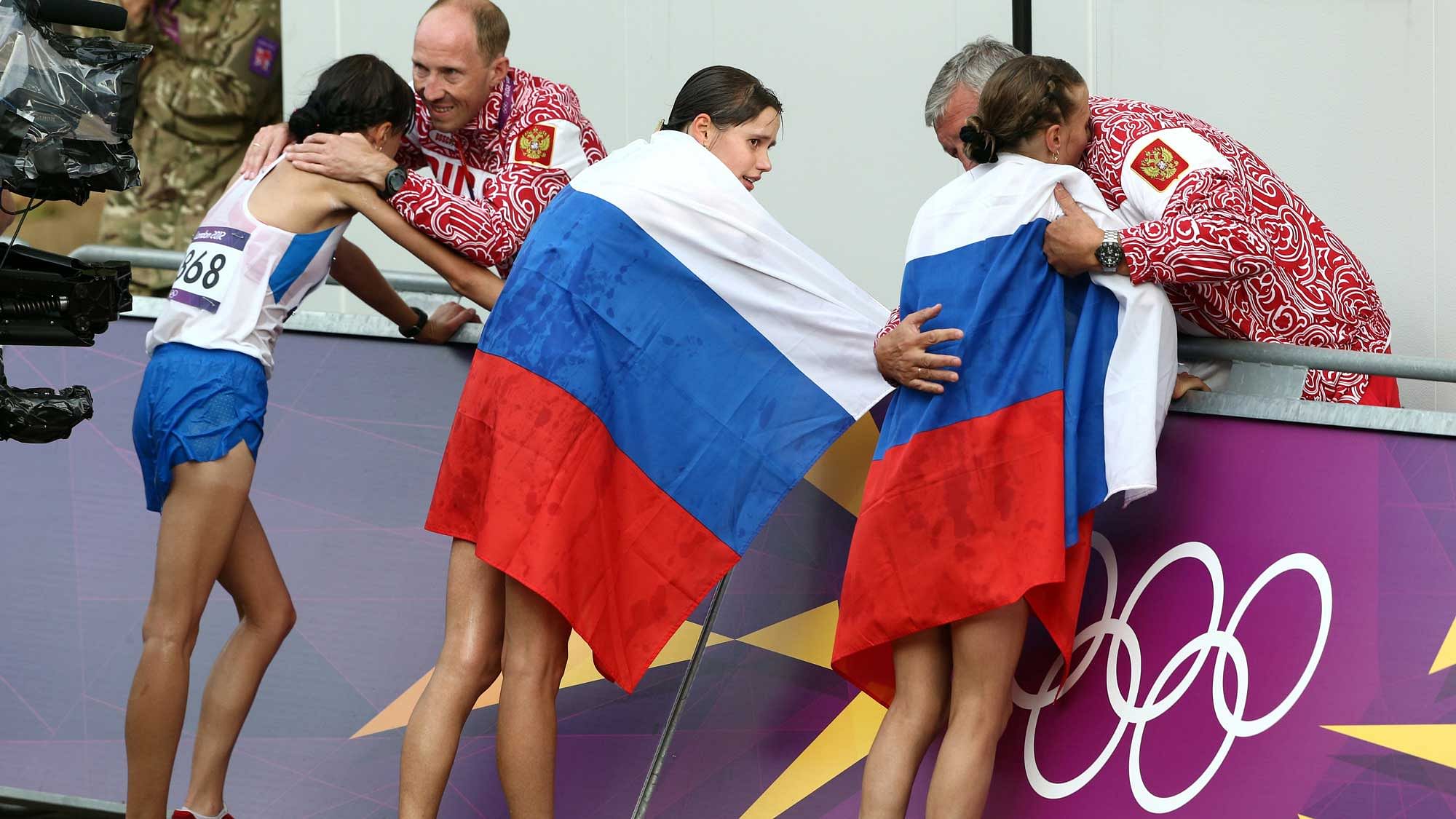 File photo of Russia’s track athletes at the  2012 Summer Olympics in London.