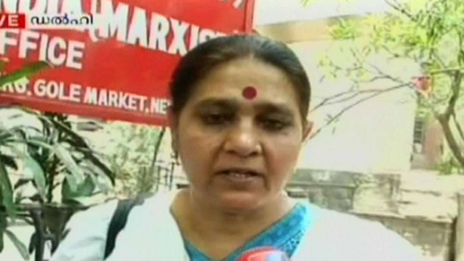 Women’s rights activist and CPI(M) leader Jagmati Sangwan. (Photo: Twitter <a href="https://twitter.com/manoramaonline">@manoramaonline</a>)